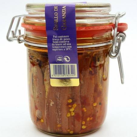 anchovy fillets with chilli pepper in air tight jar Campisi Conserve - 7