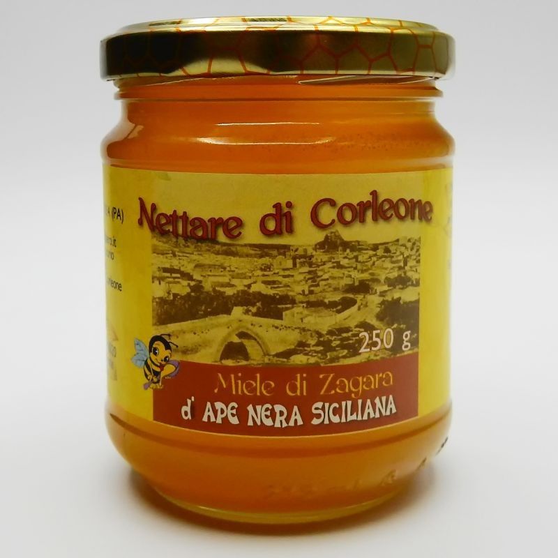 Sicilian black bee orange blossom honey from corleone 250 g Comajanni Giuseppe - 1