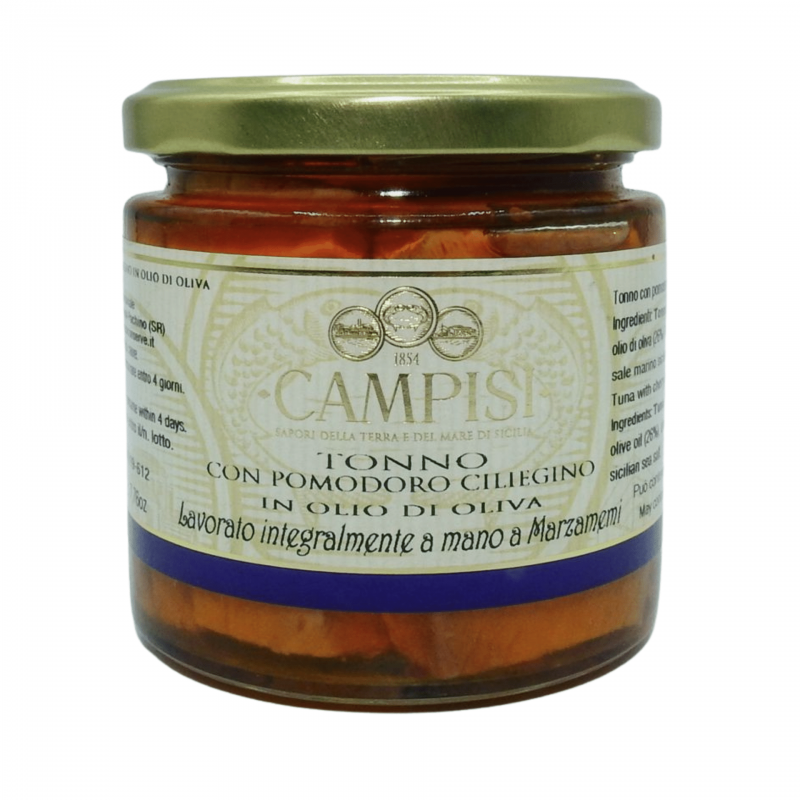 tonno con pomodoro ciliegino in olio d'oliva 220 g Campisi Conserve - 1