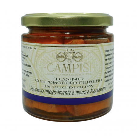 atún con tomate cherry en aceite de oliva 220 g Campisi Conserve - 1