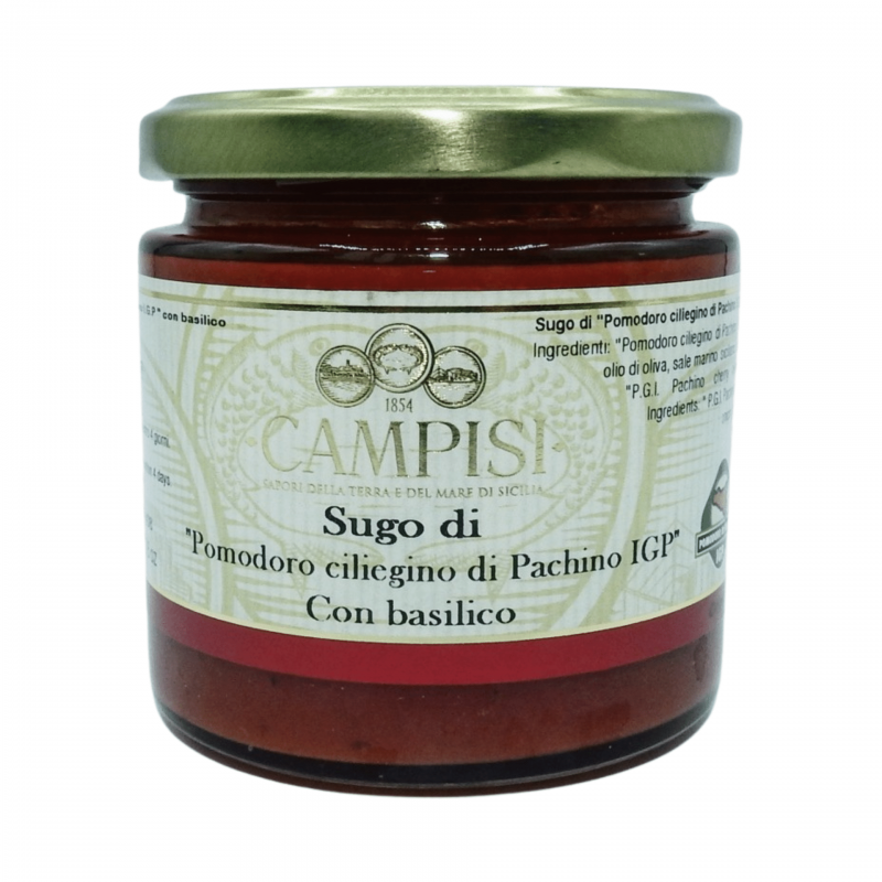sugo di pomodoro ciliegino di pachino igp con basilico 220 g Campisi Conserve - 1