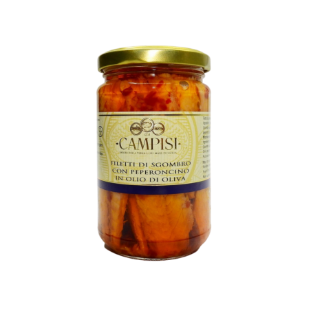 filets de maquereau au piment à l’huile d’olive g 300 Campisi Conserve - 1