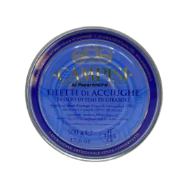 anchovy fillets with chilli pepper in tin 500 g Campisi Conserve - 1
