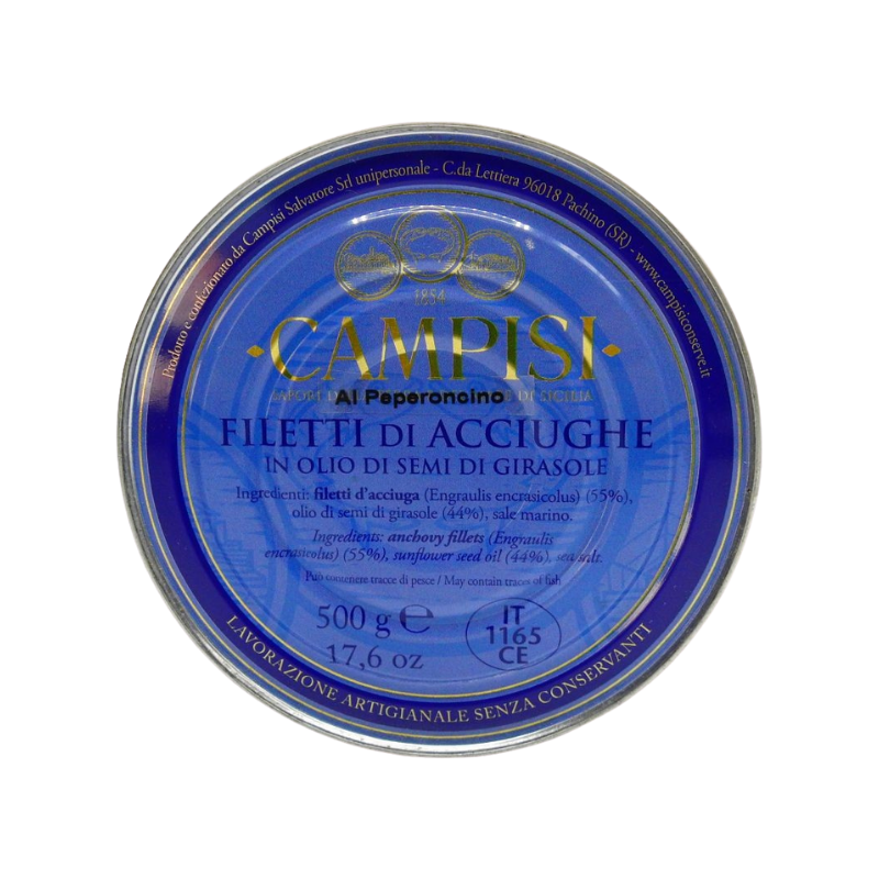 anchovy fillets with chilli pepper in tin 500 g Campisi Conserve - 1