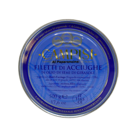 anchovy fillets with chilli pepper in tin 500 g Campisi Conserve - 1