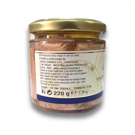 Panza de atún rojo en aceite de oliva 220g Campisi Conserve - 2