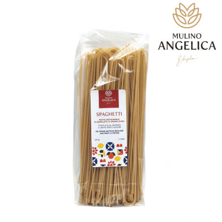Дурум Пшеница Semolato Паста - Спагетти 500г Mulino Angelica - 1