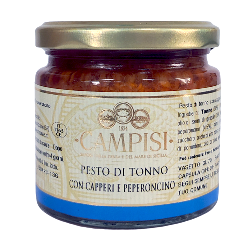 tuna pesto with capers and chili pepper 190g Campisi Conserve - 1