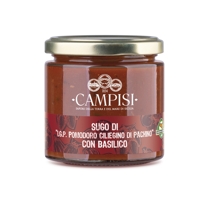 sugo di pomodoro ciliegino di pachino igp con basilico