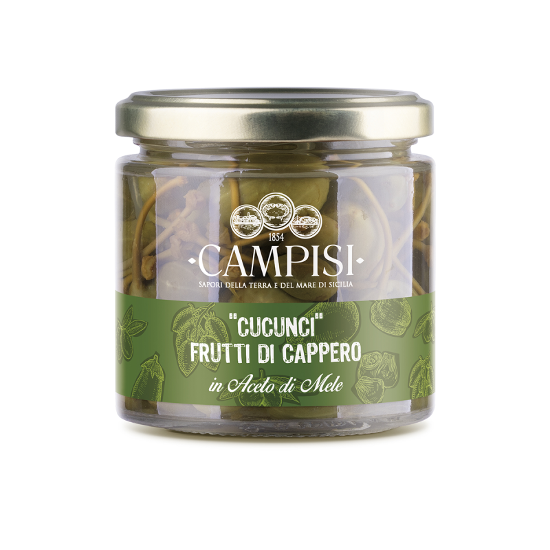 cucunci frutto di cappero in aceto di mele 230 g Campisi Conserve - 1