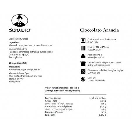 chocolate naranja 50 g - Bonajuto Bonajuto - 2