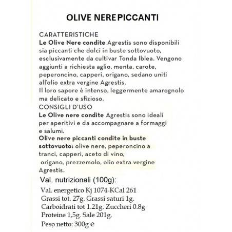 azeitonas pretas picantes de buccheri siciliano 300 g Agrestis - 2
