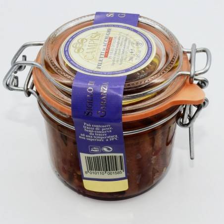 anchovy fillets with chilli pepper in air tight jar Campisi Conserve - 4