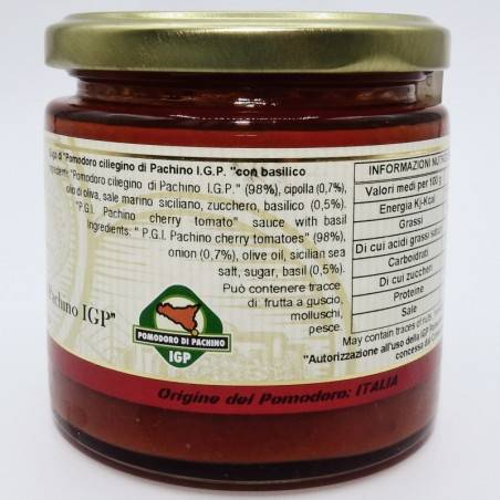 pachino wiśniowy sos pomidorowy pgI z bazylią 220 g Campisi Conserve - 2