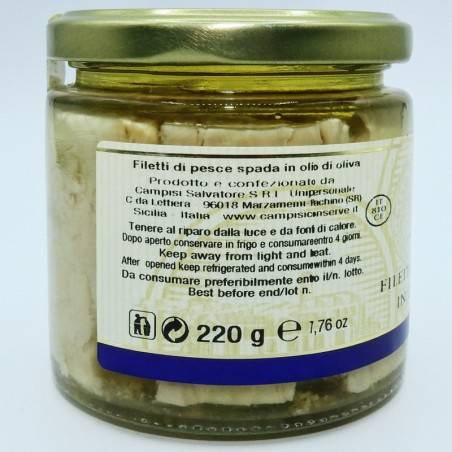 filetti di pesce spada in olio di oliva 220 g Campisi Conserve - 2