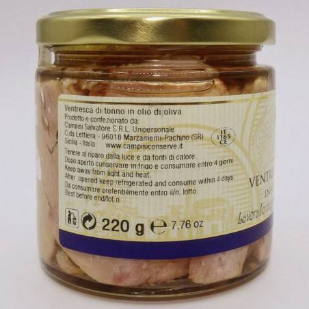 tuna ventresca(belly) in olive oil 220 g Campisi Conserve - 3