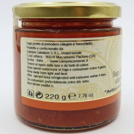 gotowy sos z pomidorem wiśniowym i koprem włoskim 220 g Campisi Conserve - 2